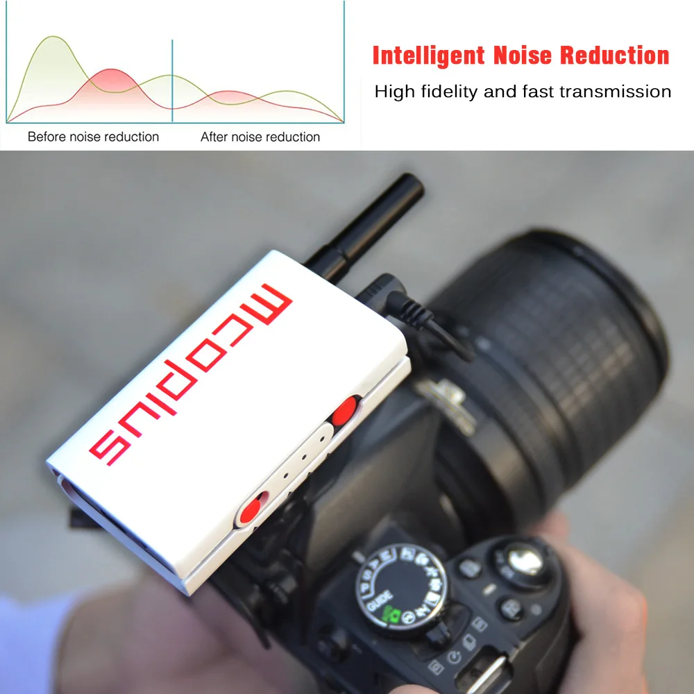 Mcoplus UHF-WMU48 ميكروفون لاسلكي 48 قناة Lavalier التلبيب ميكرفون تسجيل آيفون باد PC أندرويد DSLR Vlog Youtub