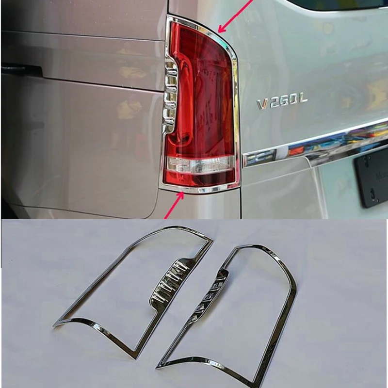 

Chrome Rear Tail light Bezel Garnish Surround trim cover frame Taillight for mercedes benz V-CLASS V-Klass V250 V260 Vito W447