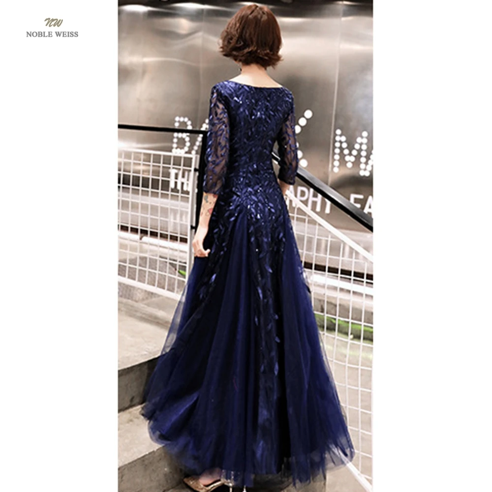 Long Gown for Women Party  O-Neck  Floor-Length  Prom Dress  A-Line  Sequin  Dresses Woman Party Night Customized