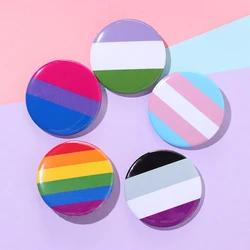 1Pc Small Pride Rainbow Flag Tinplate Badge Support Gay Lesbian Bisexual Transgender Symbol Pin Icons Brooch Jewelry Accessories