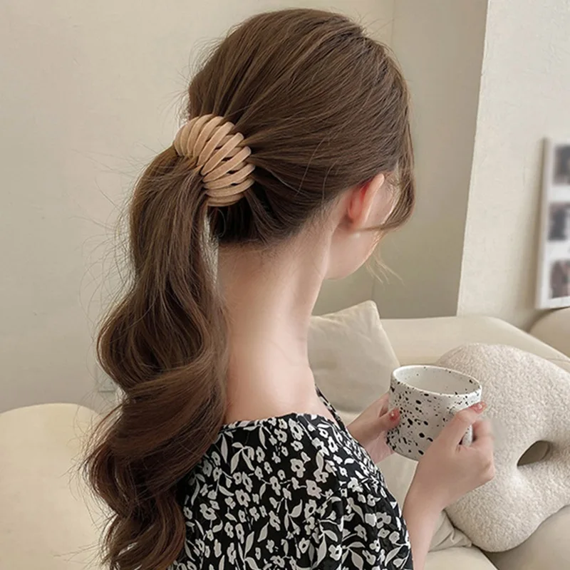 Velvet Hair Claw For Women Bun Crystal Horsetail Buckle Hair Clip Bird Nest Expanding Hair Accessories Female Ponytail