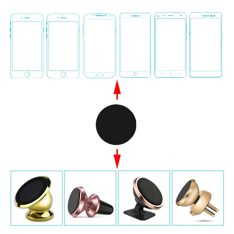 10 Chiếc 30Mm 35Mm Đen 40Mm Tấm Kim Loại Đĩa Sắt Tấm Chống Trầy Xước Cho Từ Xe Ô Tô giá Đỡ Điện Thoại Kẹp Giữ