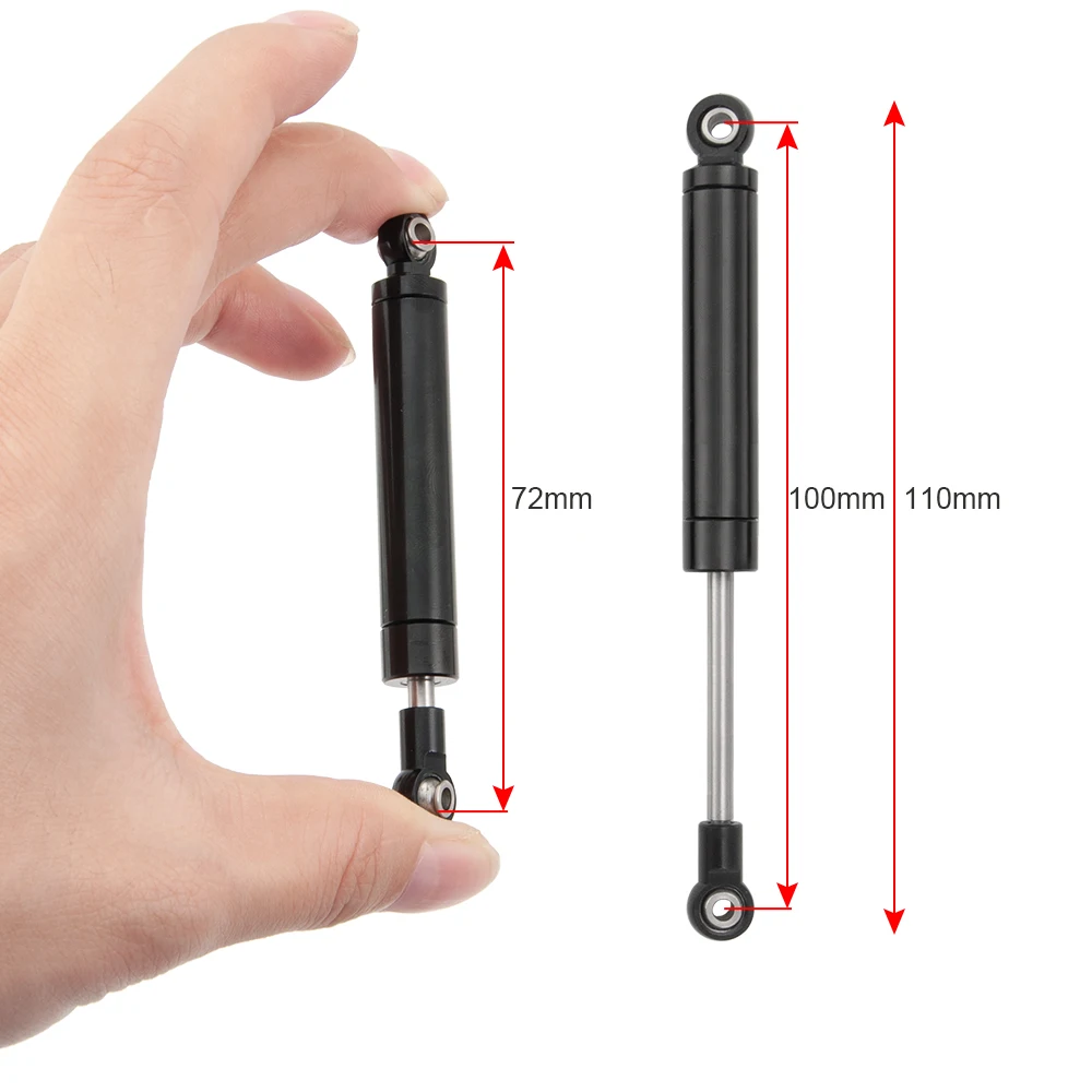 YEAHRUN 4pcs 80/90/100/110/120mm Aluminum Alloy Climbing Car Shock Absorber Springs Set for SCX10 TF2 RC Rock Crawlers Accessory