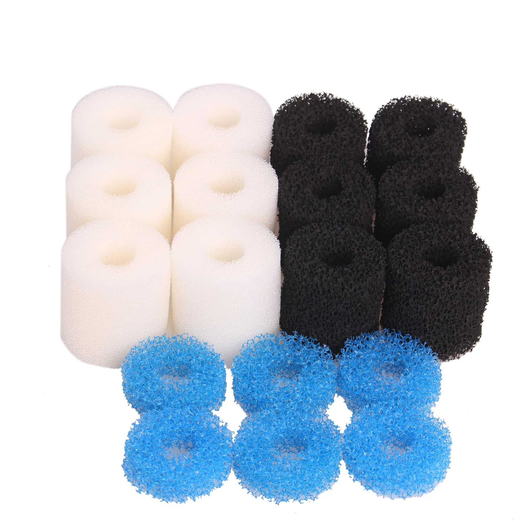 Compatible Filter Cartridge Pad Fit for Eheim Aquaball 2208/2210/2212 60/130/180 (6x Activated Carbon, 6x Foam, 6x Blue Coarse)