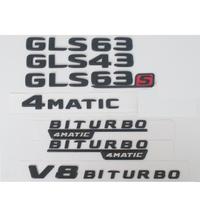 Letters Number For Mercedes Benz Matte Black X166 W166 GLS43 GLS53 GLS 63 S AMG V8 BITURBO 4MATIC Trunk Emblems Badges Symbols