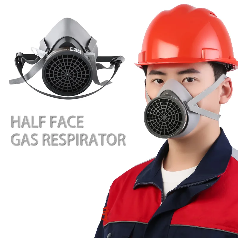 Half Facepiece Gas Respirator Dust Mask Organic Vapor For Painting Spraying Factory Industry Home Emergency Survival Safety