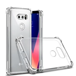 For LG V20 V30 V40 V50 G8S G8 G7 G6 Q60 V50S ThinQ Case LG KK40 K50 K92 Q92 K62 Clear Air Cushion Case Shockproof Slim Gel Cover