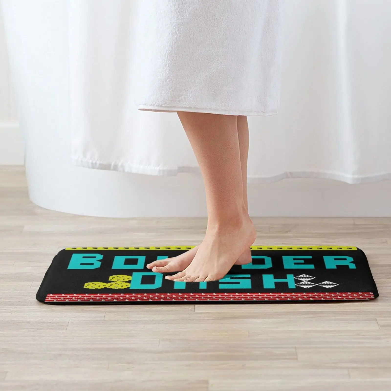 Boulder Dash Entrance Door Mat Bath Mat Rug Geometric Fashion Home Pastel Contemporary Expensive Modern Boho Influencer Textile