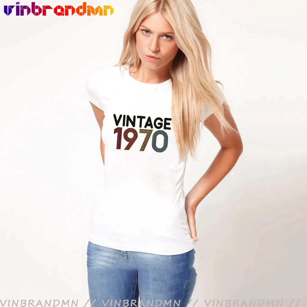 2021 Newest Design Vintage 1970 T shirt women Retro Born in 1970 T-shirt Made in 1970 Tshirt Mon Mother's day Birthday Tshirt