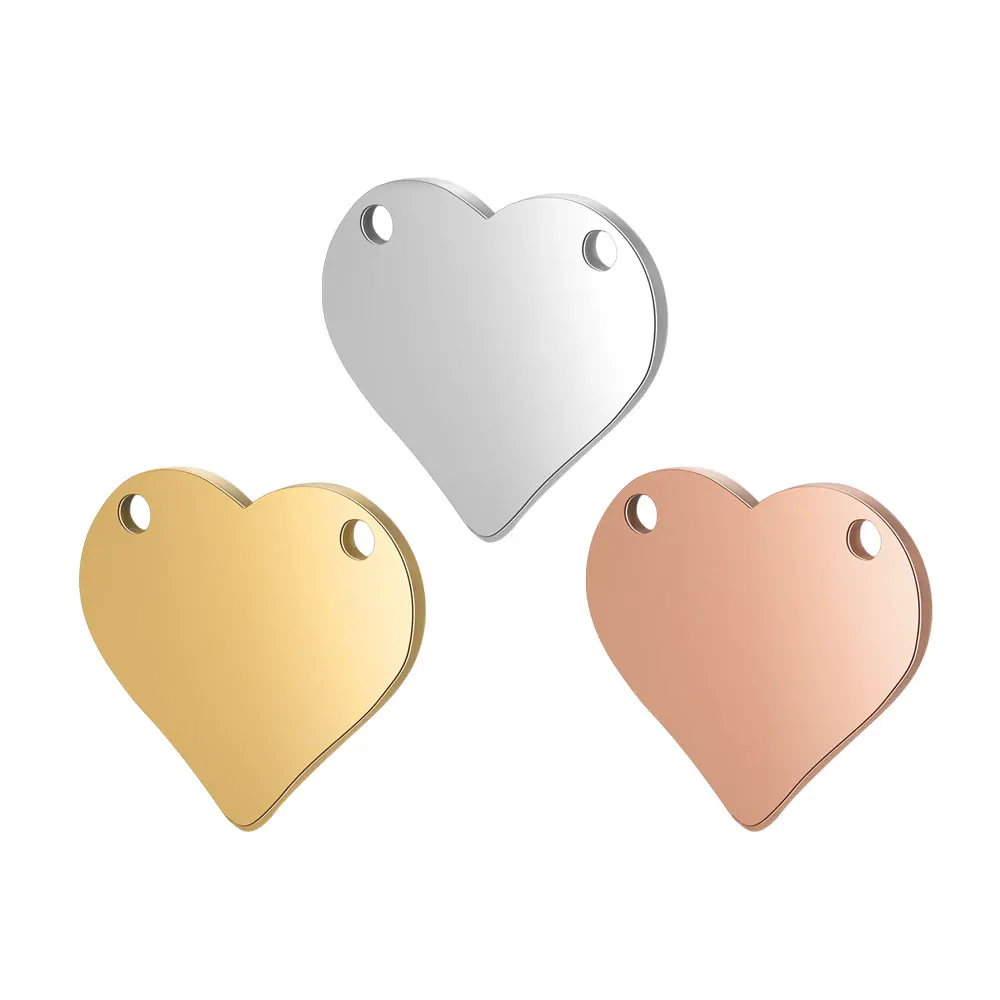 

10Pcs/Lot Stainless Steel Peach Hearts Connertor Pendants For DIY Making Bracelet Necklace Fashion jewelry