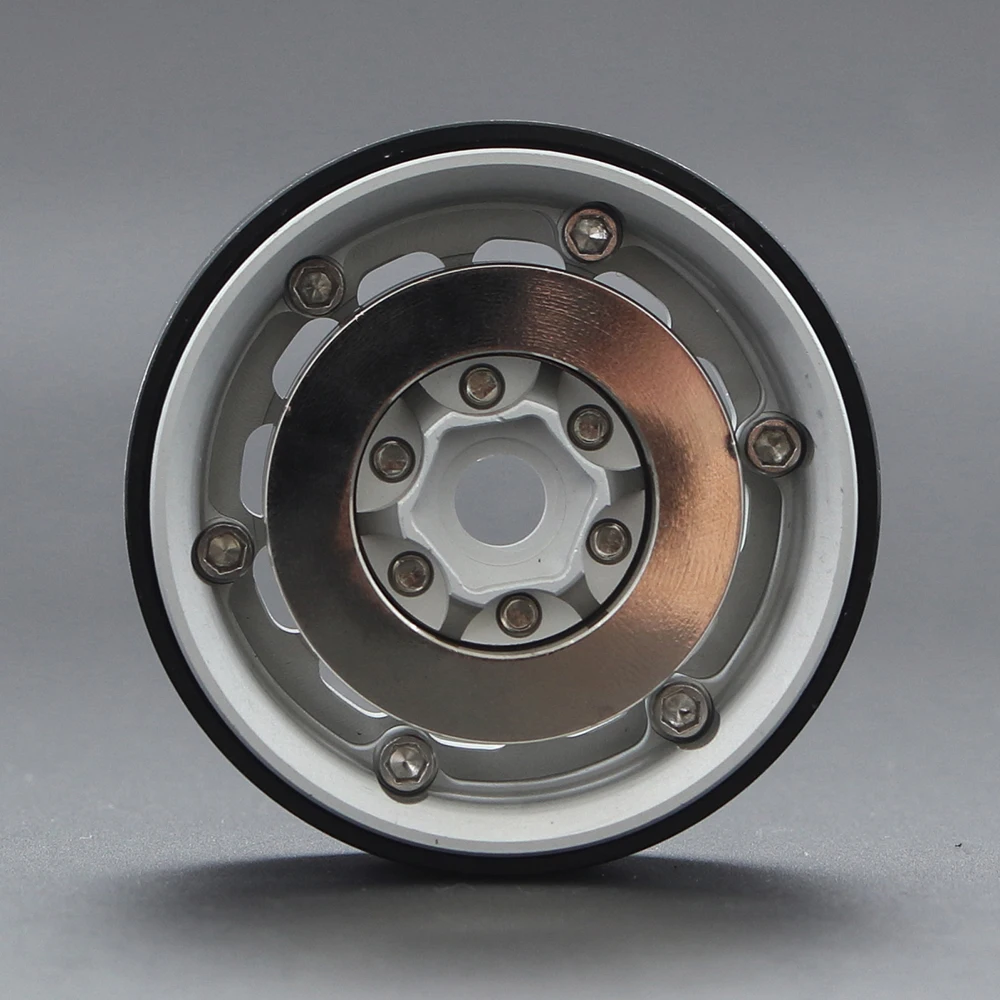 2PCS CNC Brass Silver Anodized Brake Disc Weights for 1/10 RC Crawler TRX4 TRX6 Axial SCX10 90046 Capra 1.9 2.2 Inch Wheel Rims