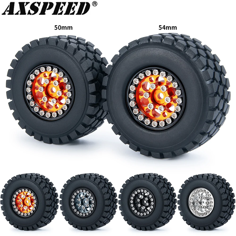 

AXSPEED 4PCS 1.0" Wheel Hubs Tires Set for TRX4M Axial SCX24 AX24 FMS FCX24 1/18 1/24 RC Micro Crawler Car Upgrade Parts