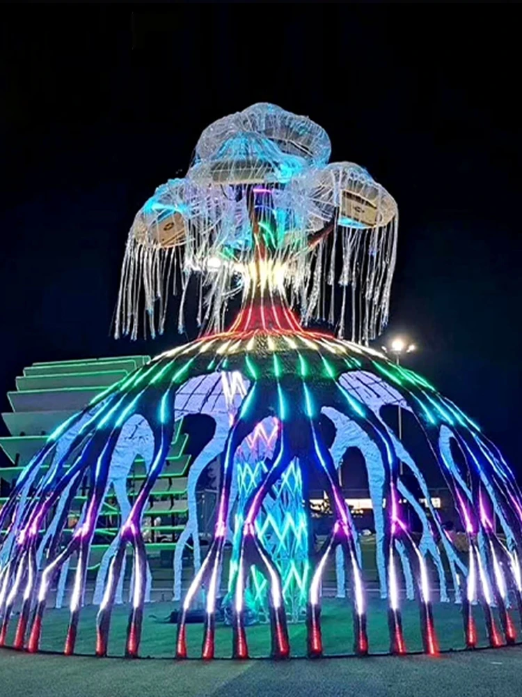 GY Customized Landscape Lighting Interactive Tree of Life Modeling Dream Light Art Gallery Outdoor Decorative Lamp