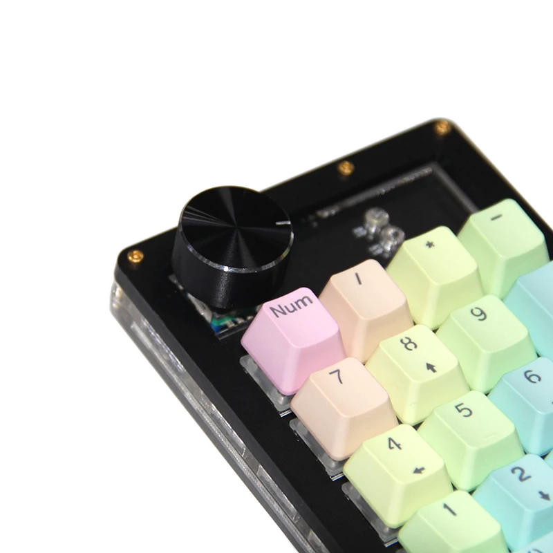 Gradient Keycap Numpad 17 Key Knob Encode RGB light Gateron Standard Keypad Mechanical Macro Custom Hot swappable slot Keyboard