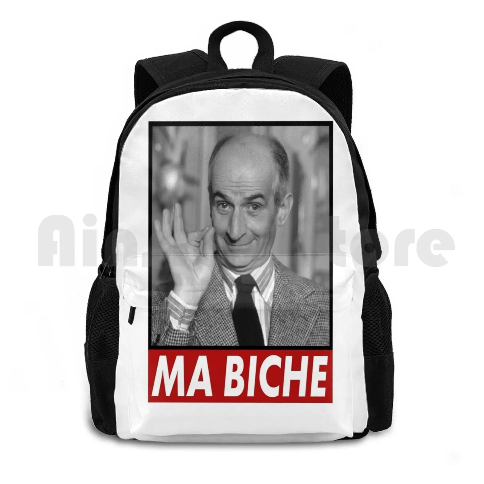 

Louis De Funes Ma Biche Design Outdoor Hiking Backpack Riding Climbing Sports Bag French France Fran  Ais Joke Funny Jeu De