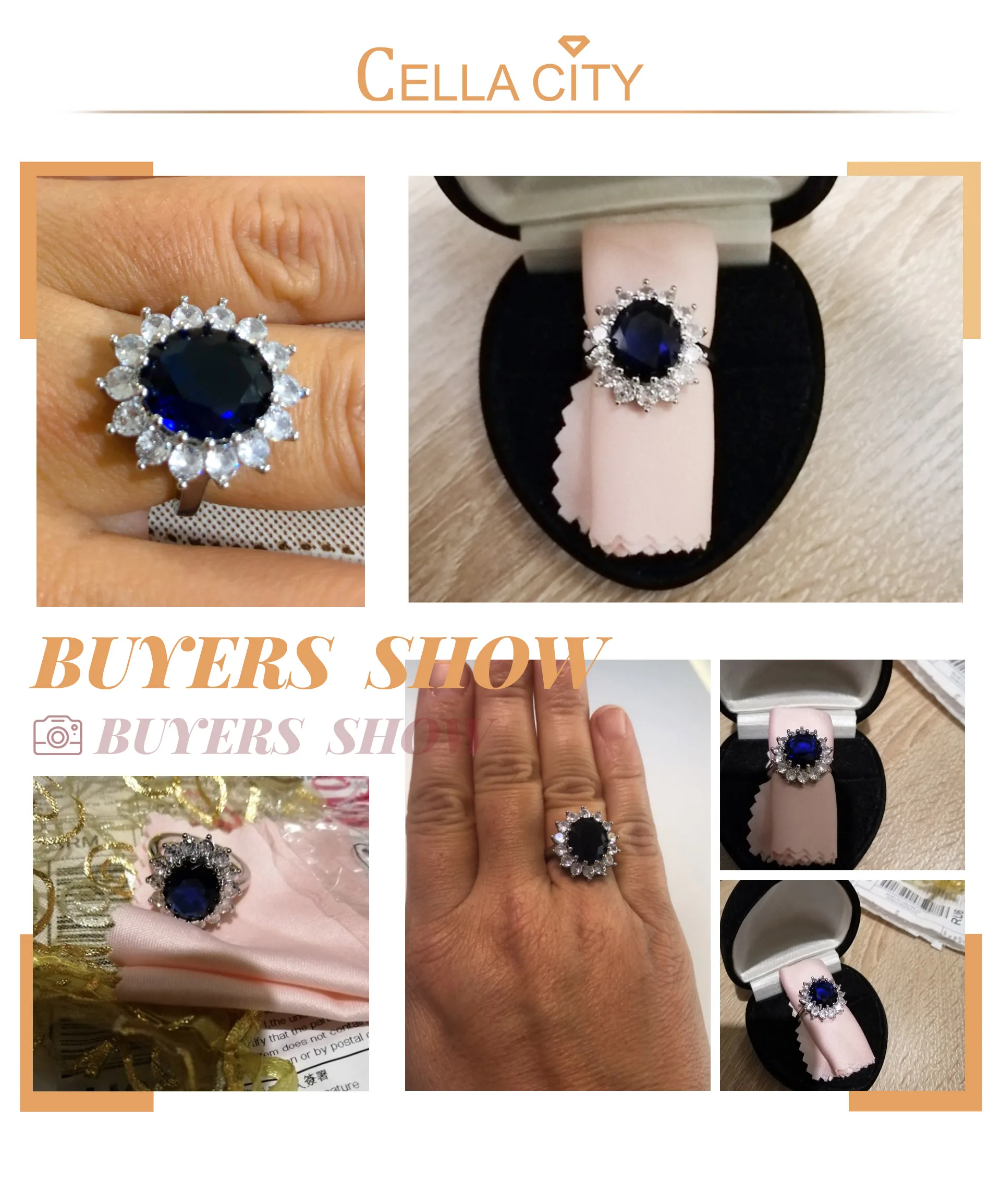 Cellacity Fashionable Oval Sapphire Ring for Women Silver 925 Jewelry with Gemstone Sunflower Princess Anniversary Female Gift