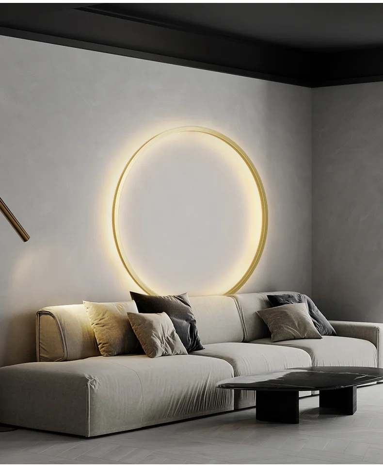 

Designer Minimalist Wall Lamp Round Ring Led Wall Light Living Room Decoration Atmosphere Lights Nordic Decor Lighting with Plug