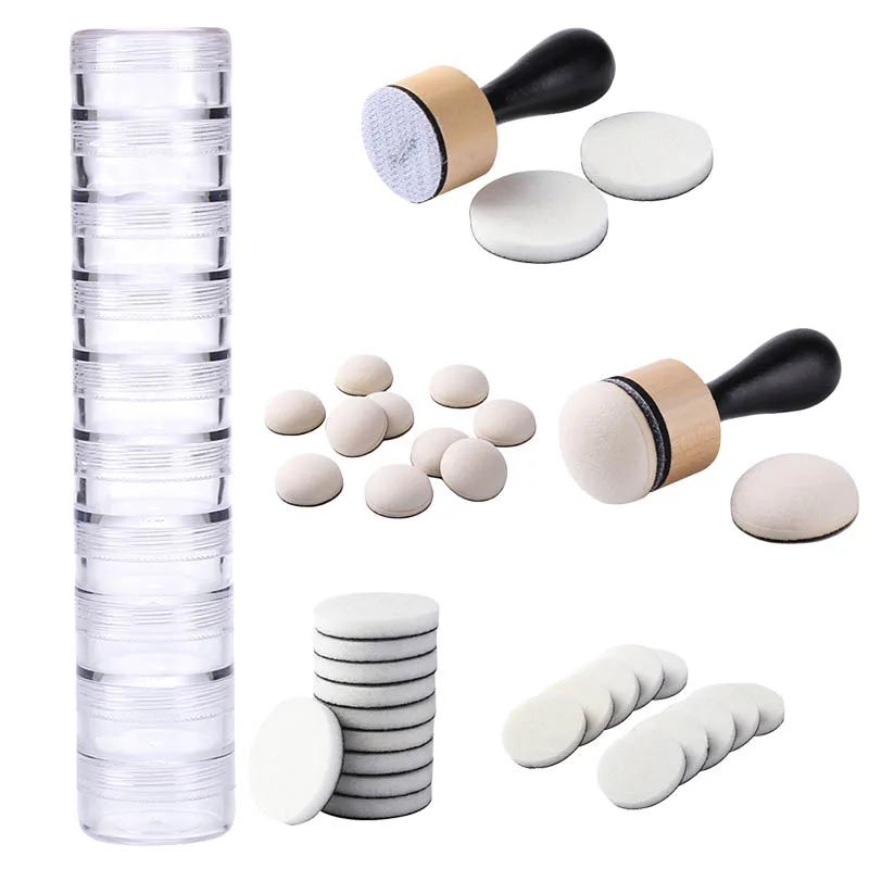 Round Stackable Jars For Storage Round Foams Mini Ink Blending Tool For DIY Handmake Crafts Scrapbooking  Making Decorations