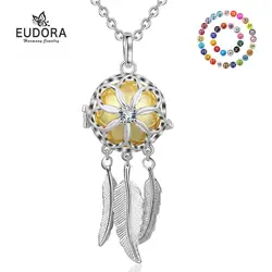 Eudora 20 mm Crystal Round Harmony Bola Ball Flower & Feature Cage Pendant fit DIY Chime Ball Necklace Jewelry For Women K260N20