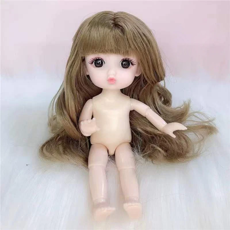 16cm boneca menina 1/8 boneca bjd bonito madeup 13 móvel articulado nude corpo ob11 diy accesseries para presente da menina moda crianças brinquedos