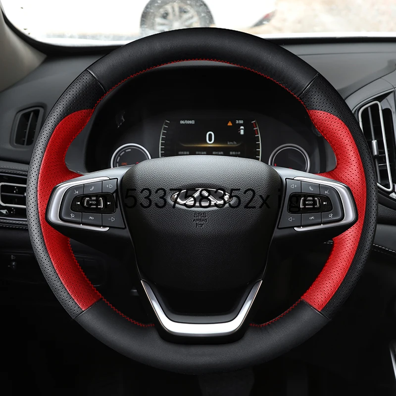 For Chery ARRIZO GX5 7 TIGGO 5 7 8e For Exeed TX LX DIY Custom leather car steering wheel cover interior decoration accessories