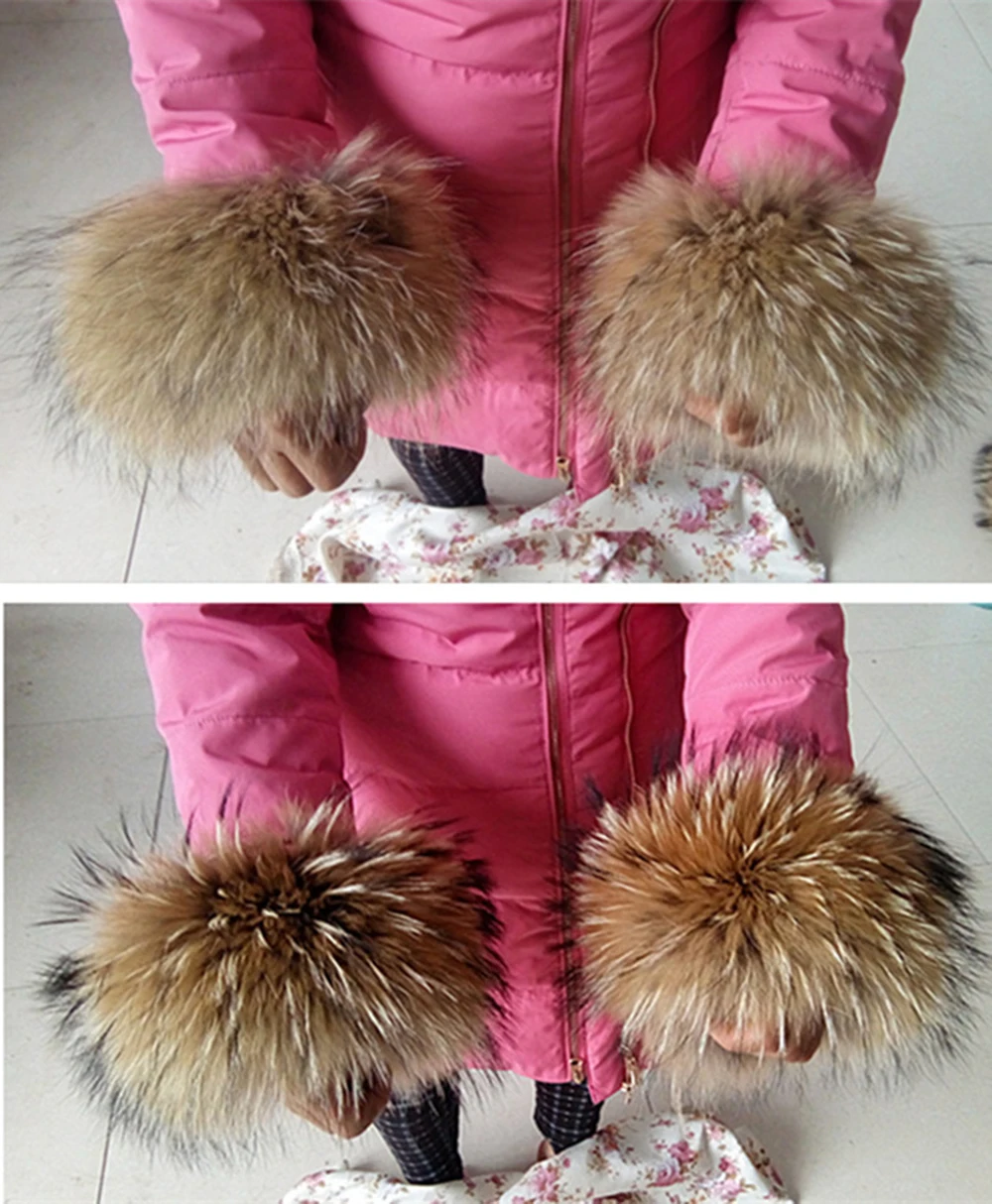 Real fur, natural raccoon fur, cuff hair, cuff sleeve, wrist trim hair, hat strip, cuffs, shoe mouth fur