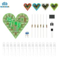 DIY Kit Heart Shape Breathing Lamp Kit Breathing LED Suite Red White Blue Green Electronic Production for Learning laboratory