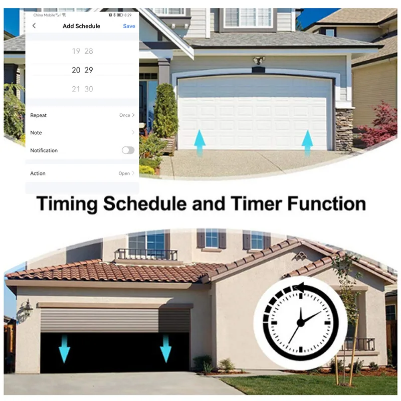 Tuya Smart Life WiFi Garagentoröffner mit Sensor Kit Trockenkontakt Controller 110V 240V App Fernbedienung Home Automation Monitor Sicherheit und Timer Sprachsteuerung mit Alexa Google Home – Detail 9