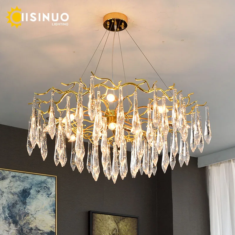 

Modern LED Crystal Chandelier Lighting Luxury Home Decoration Chandelier Lamp Living Room Hanging lamp K9 Crystal Lobby Lighting