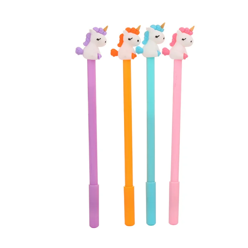 

Unicorn Handle Gel Pen Stationery Three-dimensional Silicone Kawaii Student Pony Water-based Pen Office Supplies Signature Pen