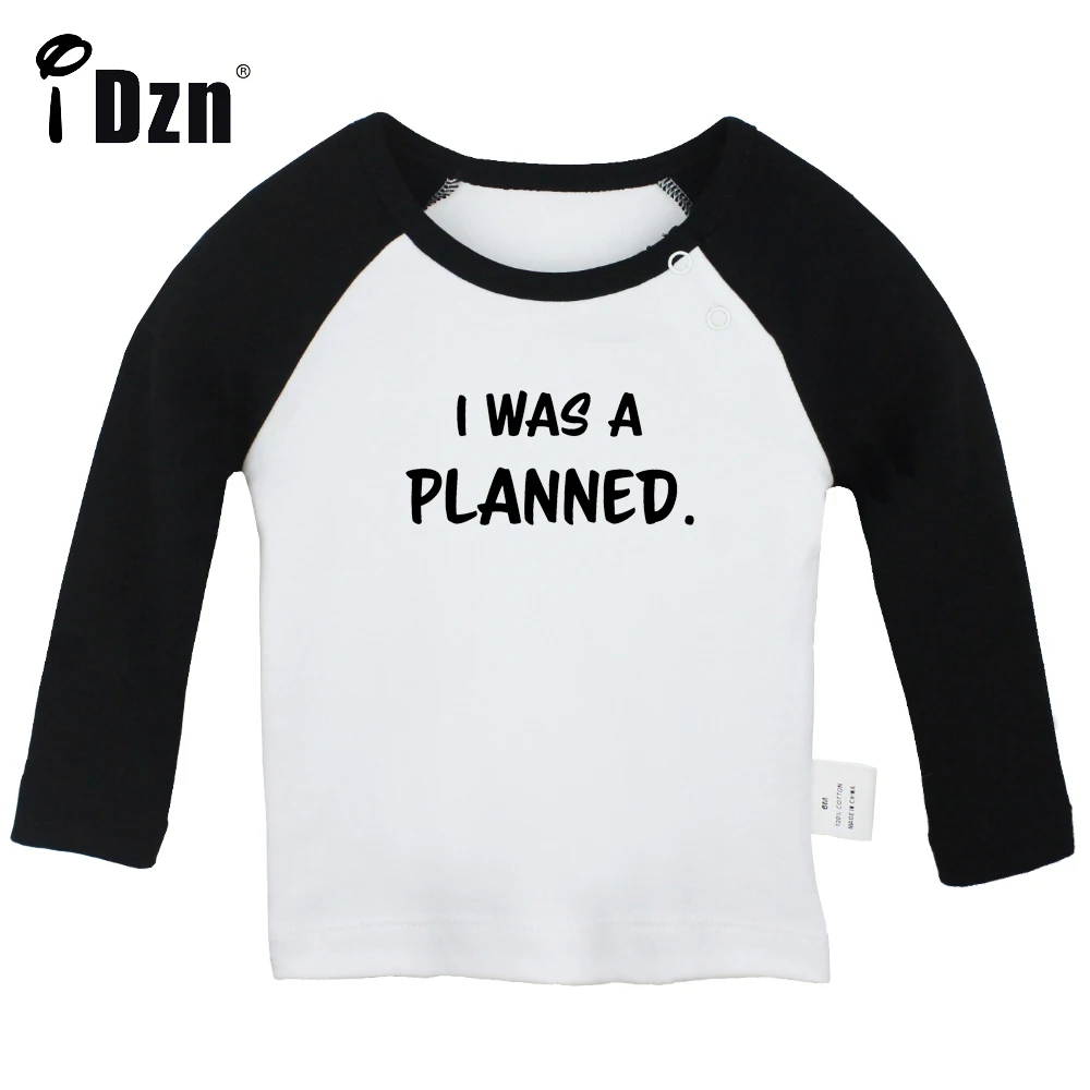 I was a surprise and I Was a Planned Fun Printed T shirt Cute Twins Baby Tops Boys Girls Long Sleeves T-shirts Infant Clothes