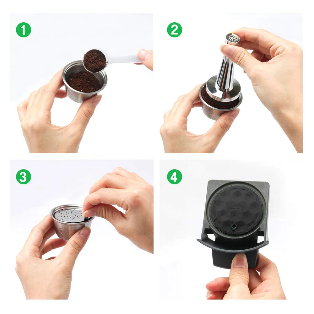 Stainless Steel Reusable Coffee Capsule For Lumio Machine RECAFIMIL Refillable Filter Coffee Pods For Dolce Gusto