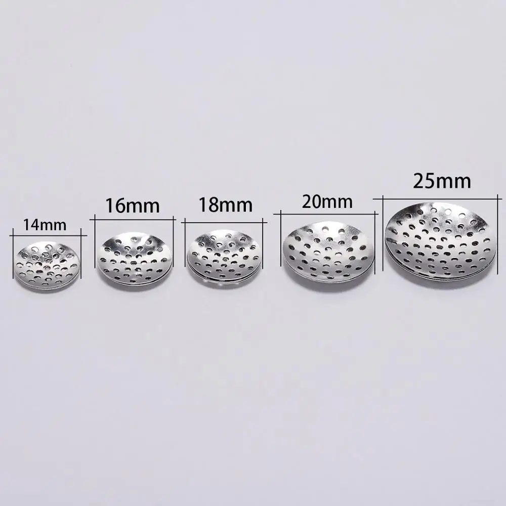 50pcs Brooch Base Brooches Bouquet Beading Back Holes Pad Cabochon Bezel Round Blank Tray Setting Beads For DIY Jewelry Making