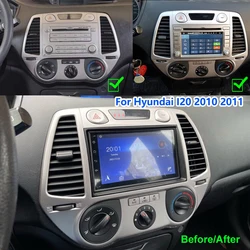 128GB Android 14 Auto Car Radio For Hyundai I20 2010 2011 2Din Navi Bluetooth Autoradio Wireless Carpaly Multimedia Video Player