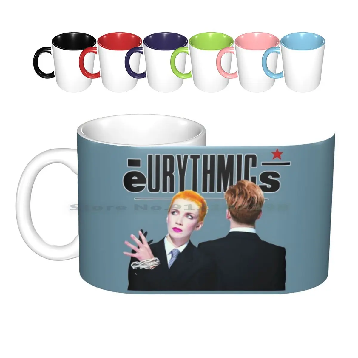 Eurythmics Ceramic Mugs Coffee Cups Milk Tea Mug Eurythmics Synthpop New Wave Alternative London Uk England 1980s 80s Sweet