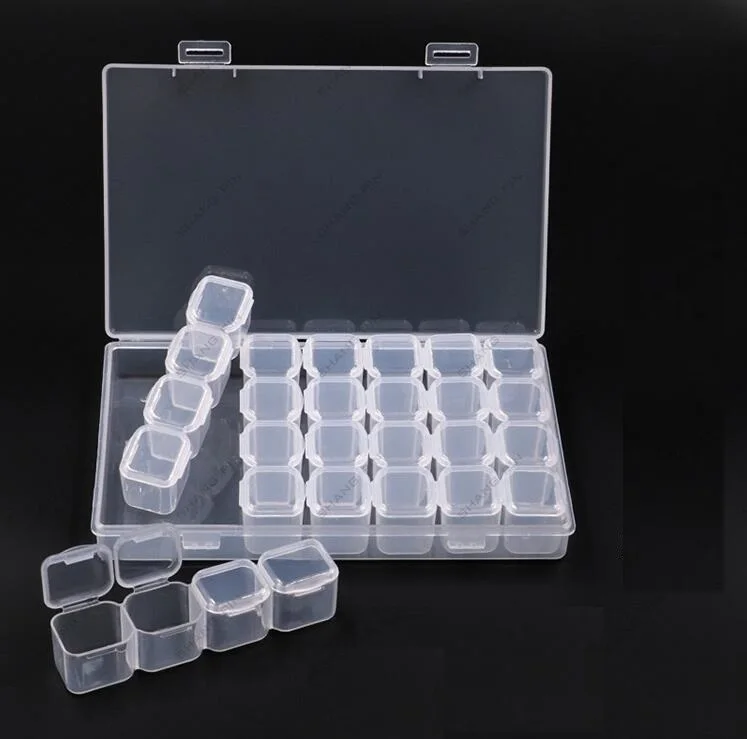 Plastic Watch Parts Organizing Box Jewelry Beads Storage Box with 28 Grids W6821