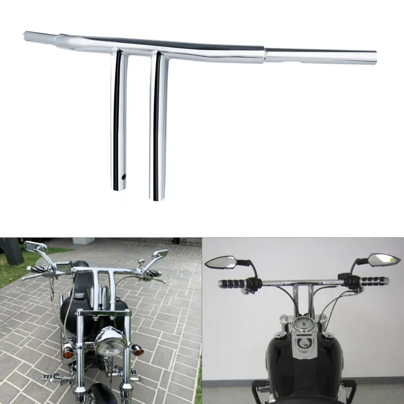 Motorcycle 6/8/10 Inch Rise T Bar Handlebar For Harley FLST FXST Softail Sportster XL Dyna Street Fat Bob LowRider