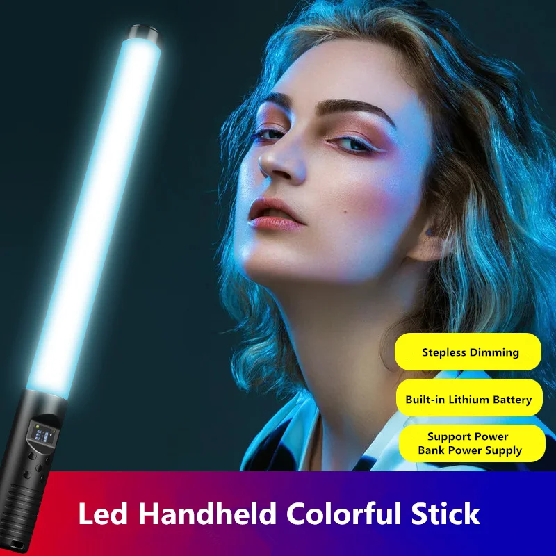 RGB Handheld LED Light Wand Colorful Photography Lighting Stick 10 Modes Rechargeable Photo Studio Fill Lamp For Youtube Video