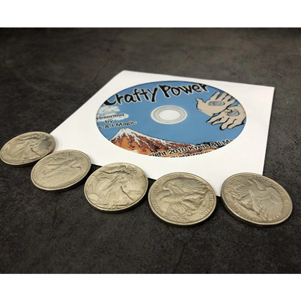 

Crafty Power by Kreis Magic (DVD and Magnetic Walking Liberty Half Dollar Coins Set) Magic Tricks Coin Appaer Magia Gimmick Prop