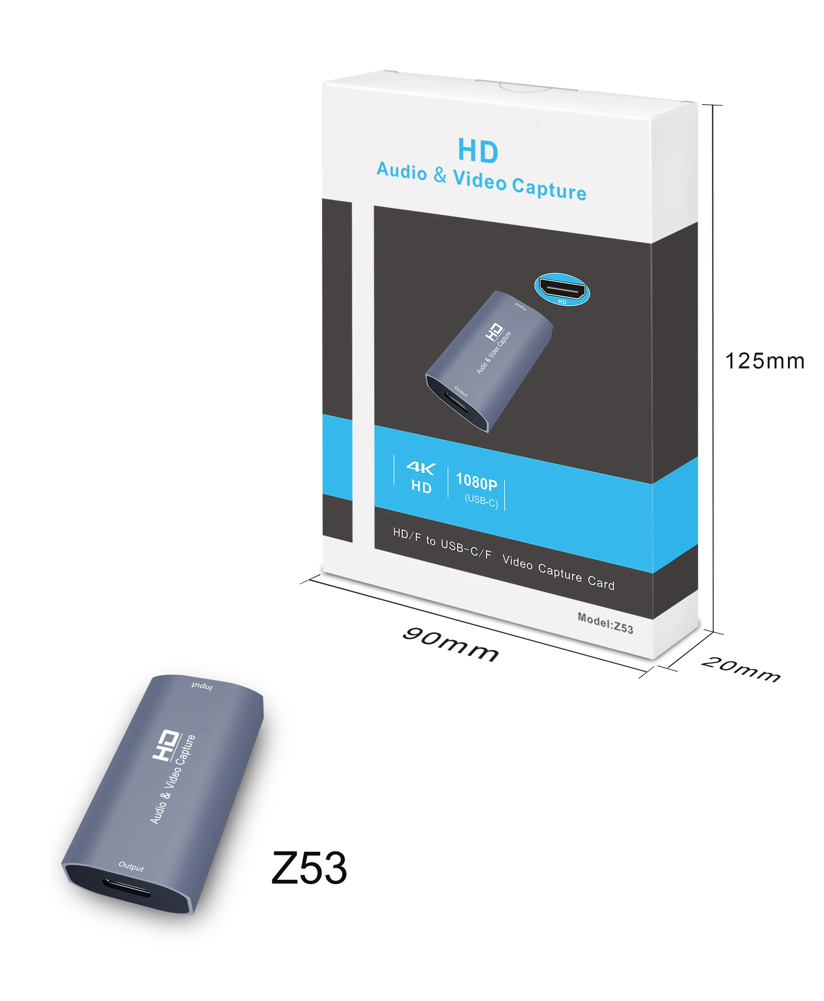 4K Video Capture Card für HDMI-kompatibel weibliche zu USB C TYP C weibliche adapter 1080P Live video Streaming Spiel Recorder adape