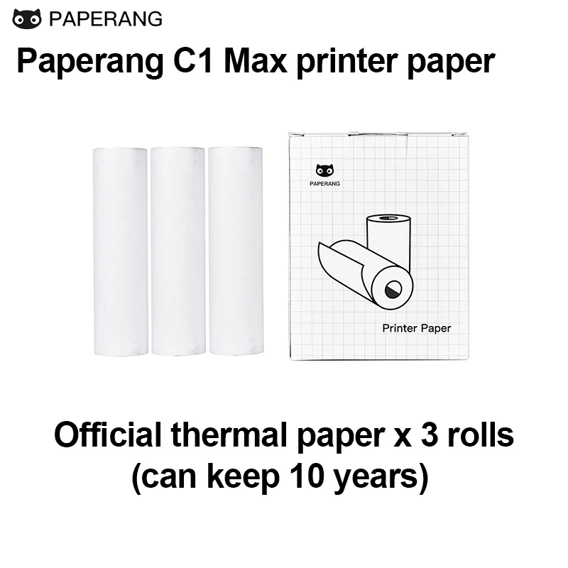 Paperang C1 Max Printer Official printer Paper 112mm Self-adhesive Sticker thermal paper notes label papers home school supplies