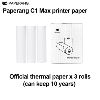 Paperang-papel de impresora oficial C1 Max, 112mm, autoadhesivo, adhesivo, papel térmico, notas, etiquetas, papeles, suministros escolares para el hogar