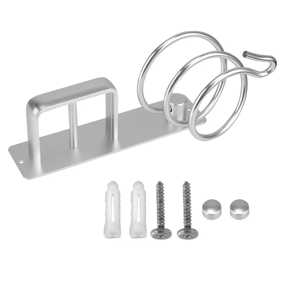 Hair Dryer Holder Space Aluminum  Hair Straightener Storage Rack Wall Mounted Bathroom Shelf Storage Accessories
