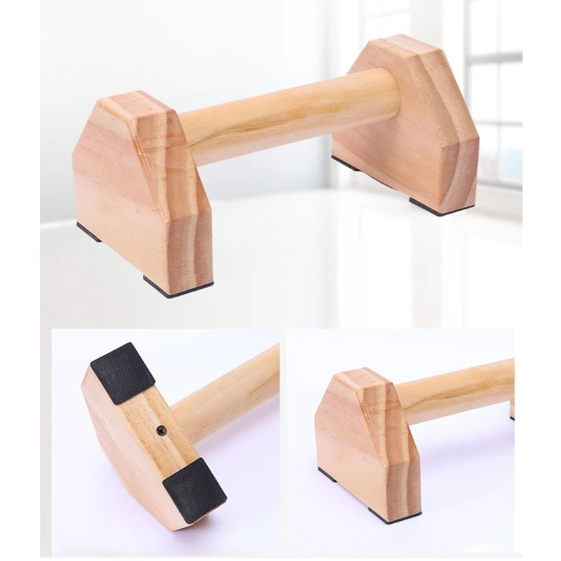 2024 New Push-ups Stands Fitness Equipment Pectoral Muscle Training Wooden Handle Non-Slip Push Up Bracket Push up Exercise Tool