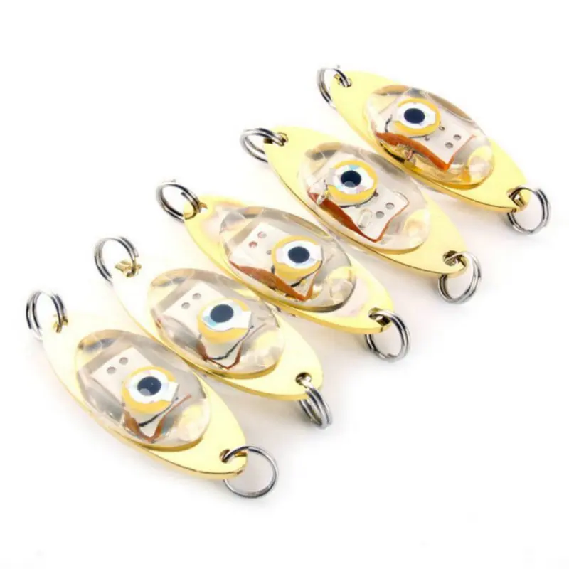 1pc Fishing Biat Lure 6 cm/2.4 in Flash Lamp LED Baits Eye Shape Fishing Lure Light Fishing Lure Hook Metal Lure Fishing Tackle