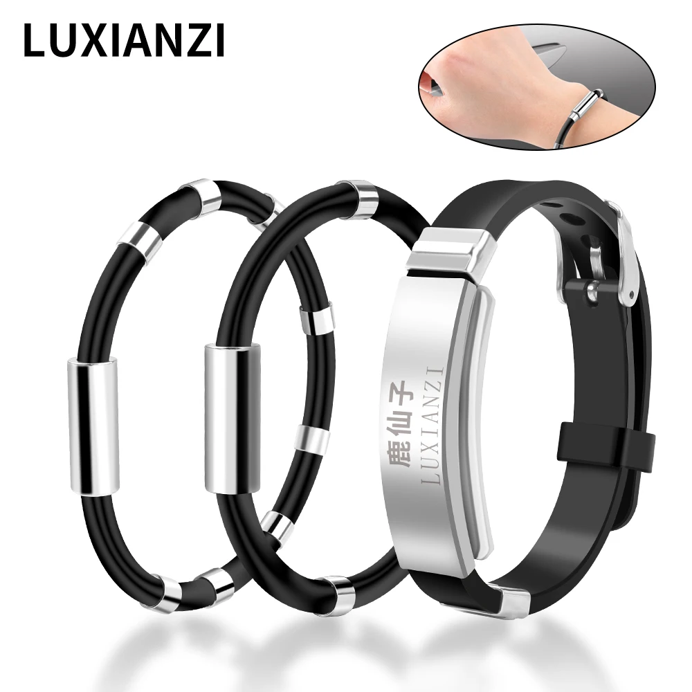 LUXIANZI Anti-Static Silicone Bracelet Universal Magnetic Sports Wristband For Women Men Wrist Strap To Remove The Body Static