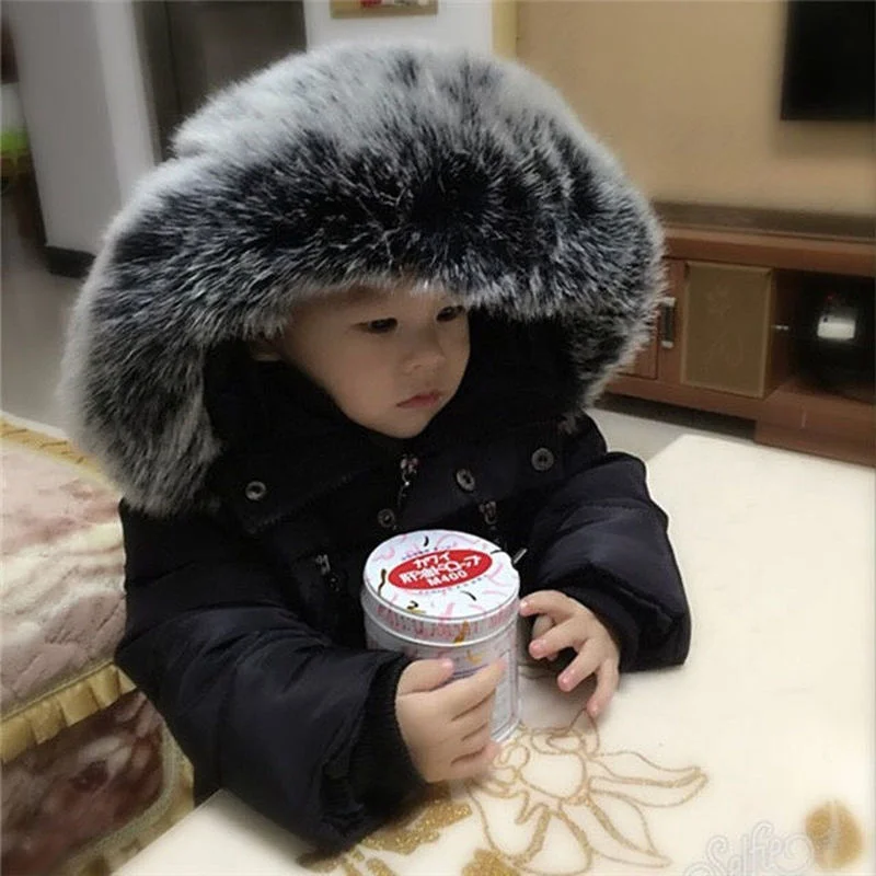 

New Cotton Padded Thickening Thermal Boys Girls Parkas Hooded Winter Kids Coat Childrens Outerwear Toddler Warm Thick Jacket