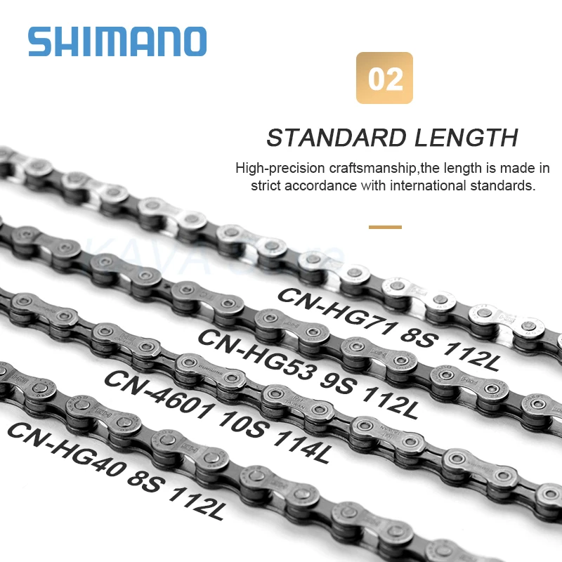 Shimano Bicycle Chain CN-4601 10S HG53 9V HG71 HG40 6 7 8 Speed Chains 112/114 Links MTB Road Bike Chain