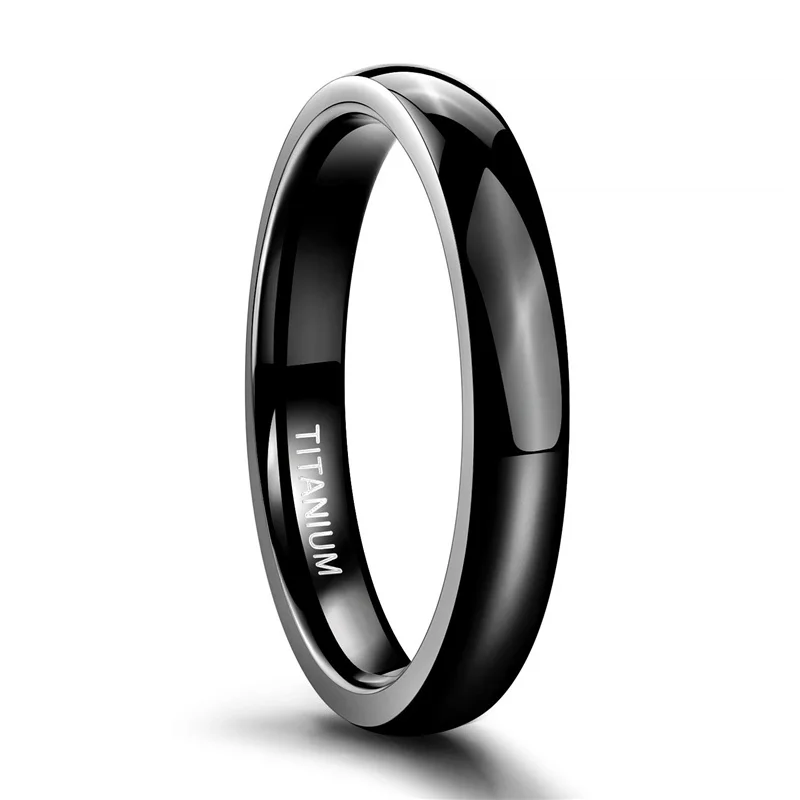 TIGRADE 2/4/6/8mm Herren Ehering Poliert Damen Titan Einfache Verlobung Klassische Ringe Schwarz Silber Farbe Lady anel 3-15