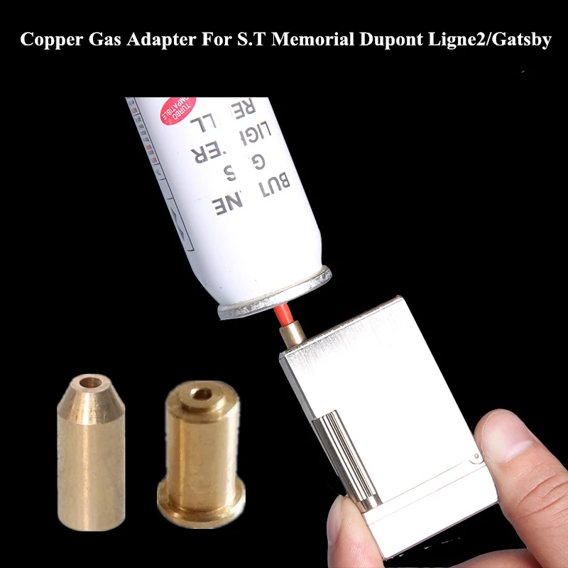 3 In 1 Brass Copper Nozzle Refill Butane Gas Adapter For S.T Dupont Ligne 2/Gatsby & Dunhill\'s Dress/Rollagas Lighter Gadgets